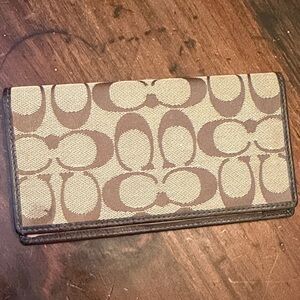 Coach Brown and Cream checkbook holder